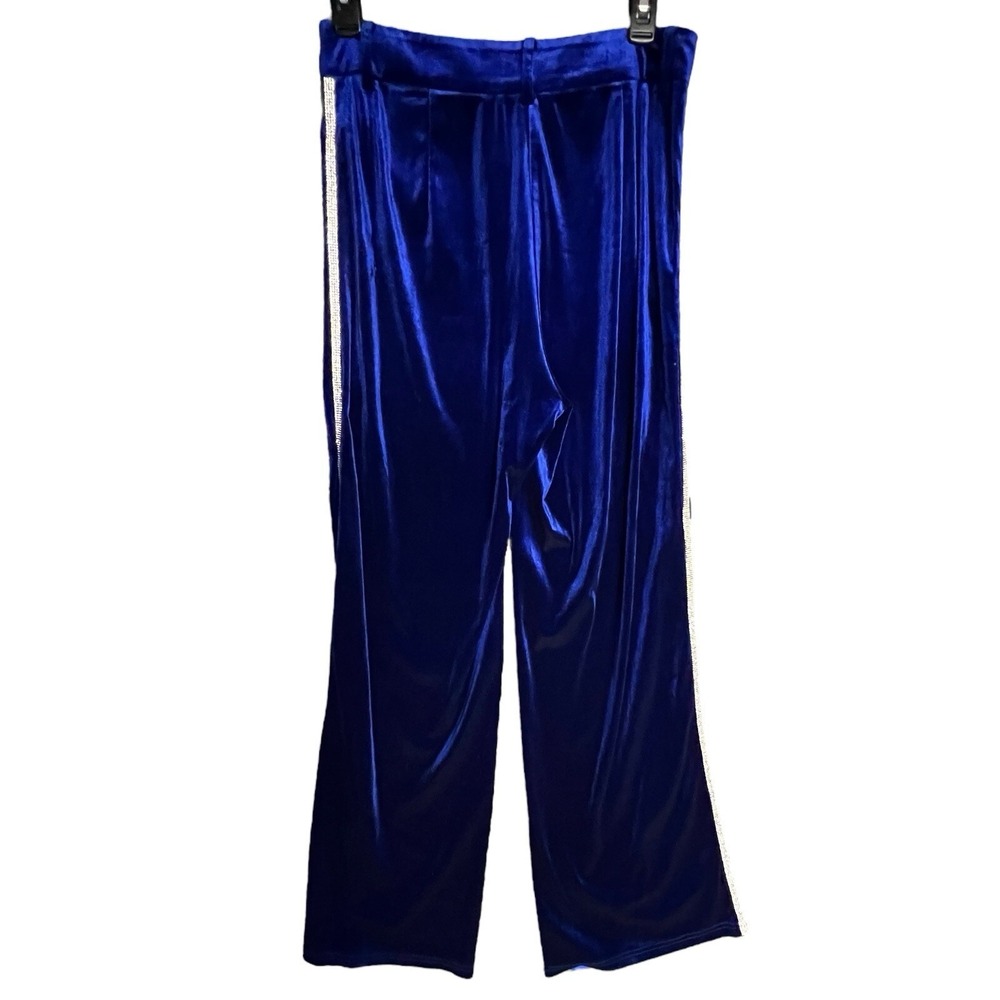 Akira Mia Luxe 2PC Outfit‎ Set Size M Cobalt Blue Velvet Rhinestone Glam Party - Picture 9 of 16